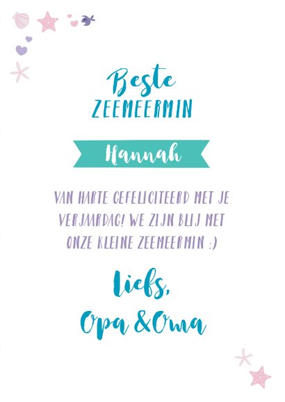 Felicitatie verjaardag zeemeermin leeftijd aanpasbaar 3