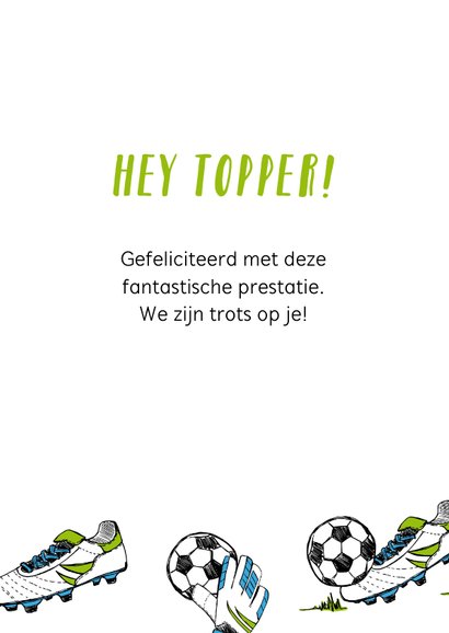 Felicitatie voetbal prestatie 3