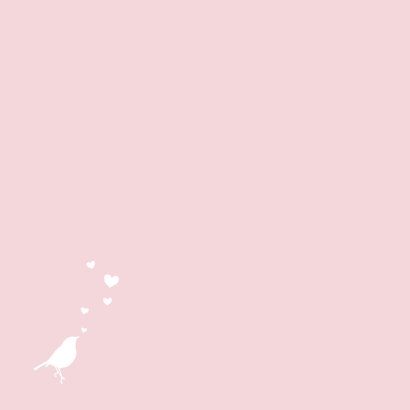 Felicitatie vogel hartjes roze 2