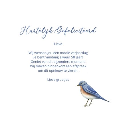 Felicitatie vogels leeftijd 3