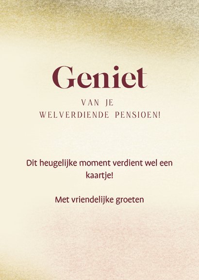 Felicitatie voor pensioen met strand, parasol en gedichtje 3