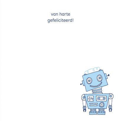 Felicitatie zoon silhouet robot blauw 1 - MW 3