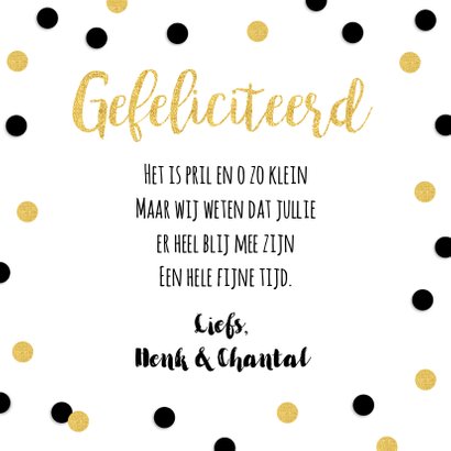 Felicitatie zwangerschap typografie goud 3