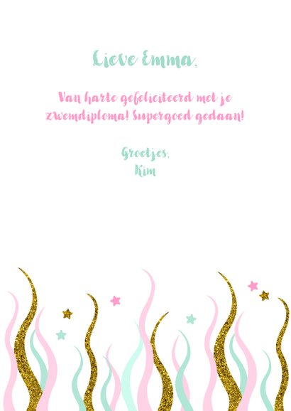 Felicitatie zwemdiploma zeemeermin meisje 3