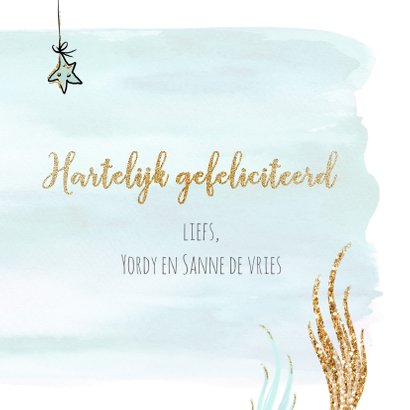 Felicitatiekaart zwangerschap met zeemeermin in waterverf 3