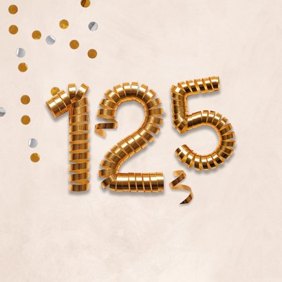 Felicitatiekaart 12,5 jaar getrouwd slingers cijfers koper 2