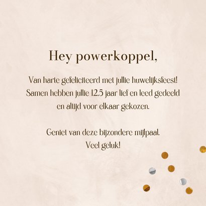 Felicitatiekaart 12,5 jaar getrouwd slingers cijfers koper 3