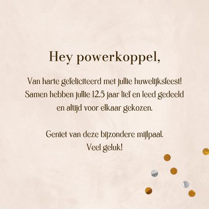 Felicitatiekaart 12,5 jaar getrouwd slingers cijfers koper 3
