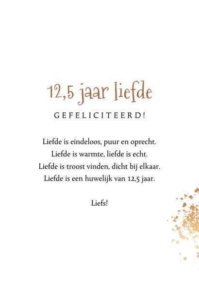 Felicitatiekaart 12,5jaar getrouwd koperen huwelijk ballon 3