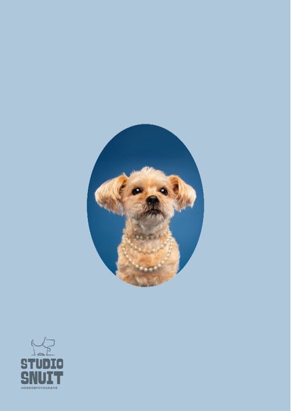 Felicitatiekaart 30 jaar getrouwd van hond met parelketting 2