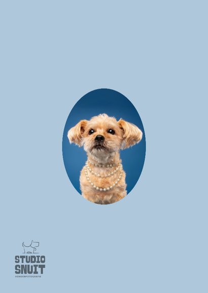 Felicitatiekaart 30 jaar getrouwd van hond met parelketting  2