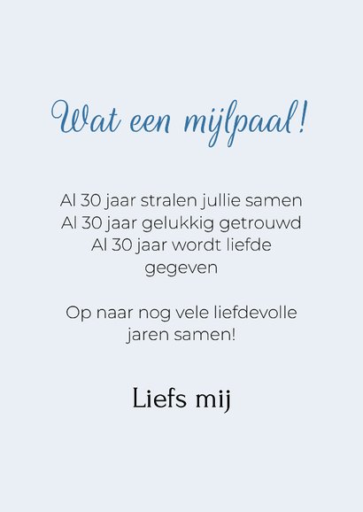 Felicitatiekaart 30 jaar getrouwd van hond met parelketting  3