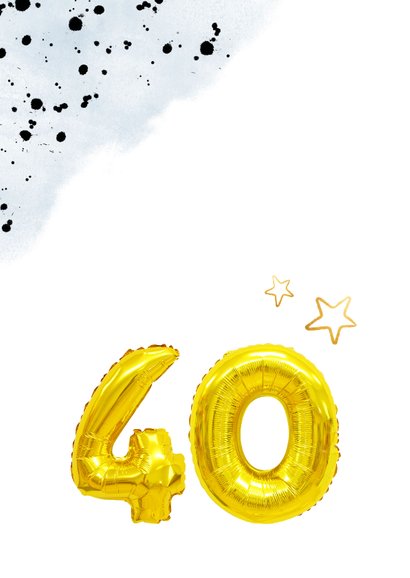 Felicitatiekaart 40ste verjaardag man met cijferballonnen 2