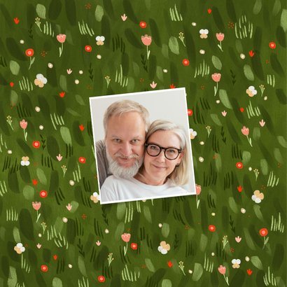 Felicitatiekaart 50 jaar getrouwd bloementuin cijfers foto 2