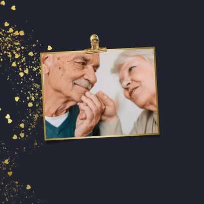 Felicitatiekaart 50 jaar getrouwd goud foto confetti 2