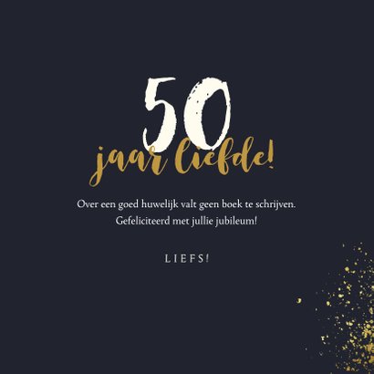 Felicitatiekaart 50 jaar getrouwd goud foto confetti 3