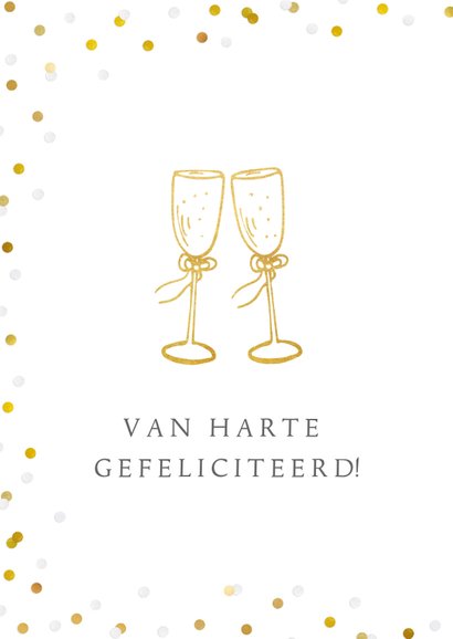 Felicitatiekaart 50 jaar getrouwd met champagneglazen  2