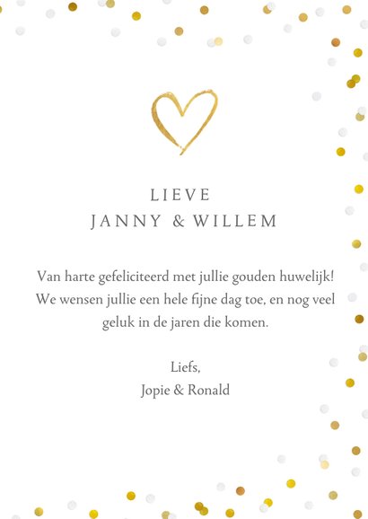 Felicitatiekaart 50 jaar getrouwd met champagneglazen 3
