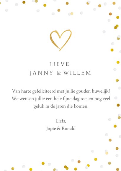 Felicitatiekaart 50 jaar getrouwd met champagneglazen  3