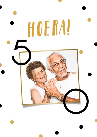 Felicitatiekaart 50 jaar getrouwd slinger confetti foto 2
