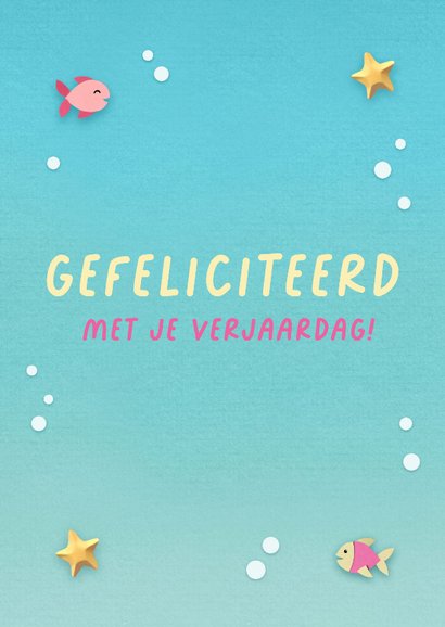 Felicitatiekaart 6 jaar zeemeermin 3