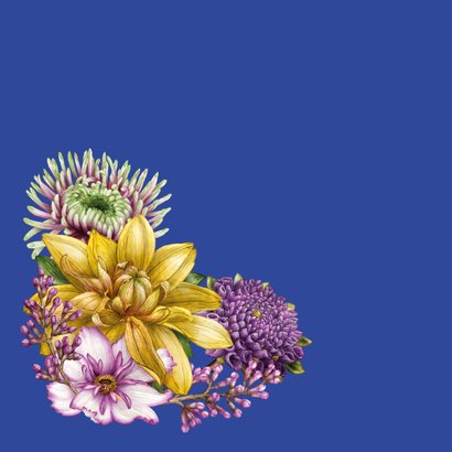 Felicitatiekaart algemeen dahlia en andere vrolijke bloemen 2