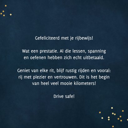Felicitatiekaart autorijbewijs oldtimer auto blauw geslaagd 3