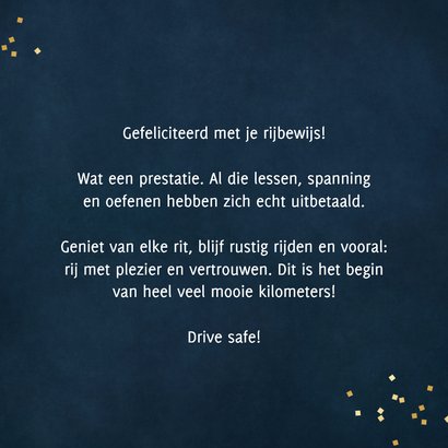 Felicitatiekaart autorijbewijs oldtimer auto blauw geslaagd 3