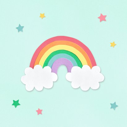 Felicitatiekaart baby op komst regenboog 2
