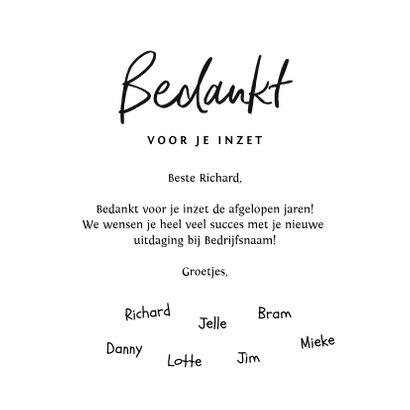 Felicitatiekaart bedrijf collega afscheid nieuwe baan 3