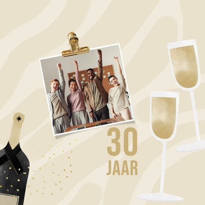 Felicitatiekaart bedrijfsjubileum champagne beige 2