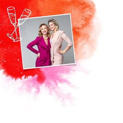 Felicitatiekaart bedrijfsjubileum hip roze paars proost 2