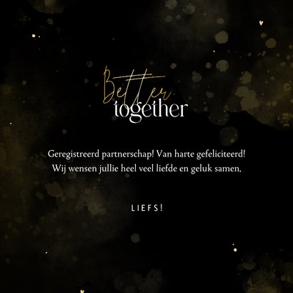 Felicitatiekaart better together zwart met waterverf 3