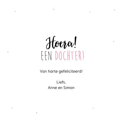 Felicitatiekaart bij de geboorte van een meisje 3