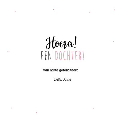 Felicitatiekaart bij de geboorte van een meisje 3