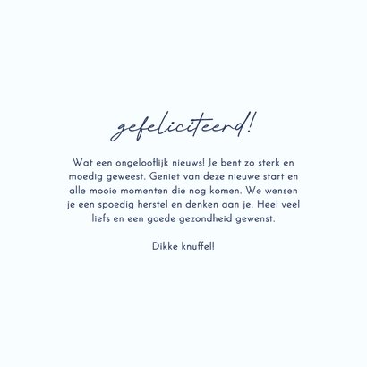 Felicitatiekaart blauw gestreept nieuwe nier transplantatie 3