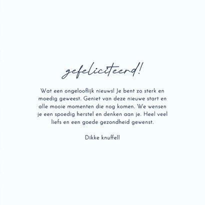 Felicitatiekaart blauw gestreept nieuwe nier transplantatie 3