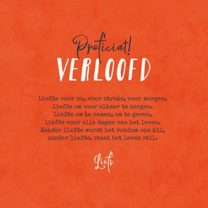 Felicitatiekaart bloemen rood blauw verloofd huwelijk 3