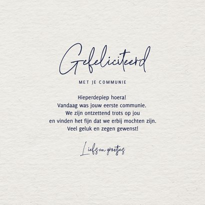 Felicitatiekaart communie God's zegen en botanische krans 3