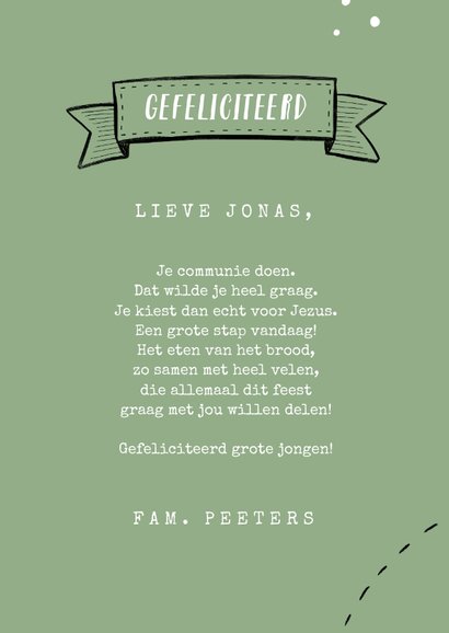 Felicitatiekaart communie lentefeest hip doodle foto 3