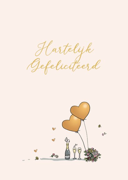 Felicitatiekaart dansend bruidspaar 3