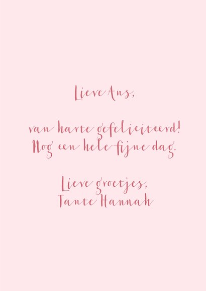 Felicitatiekaart een bosje roze anjers 3
