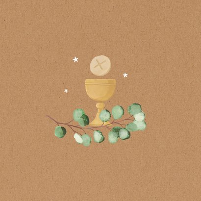 Felicitatiekaart eerste communie kraftlook eucalyptus 2