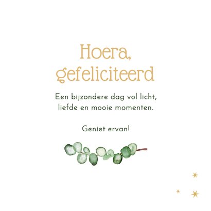 Felicitatiekaart eerste communie krans eucalyptus  3