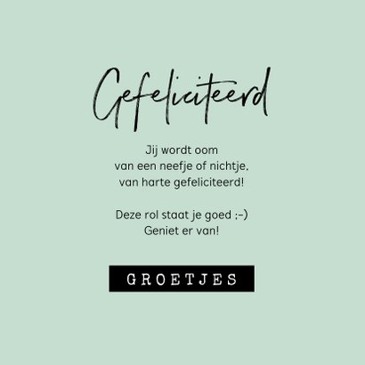 Felicitatiekaart geboorte baby oom confetti 3