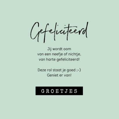 Felicitatiekaart geboorte baby oom confetti 3