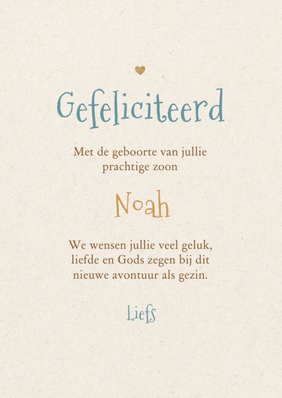 Felicitatiekaart geboorte baby zoon jongen mozesmand 3