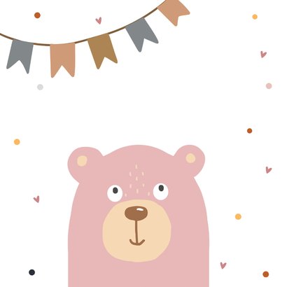 Felicitatiekaart geboorte - beer confetti meisje 2