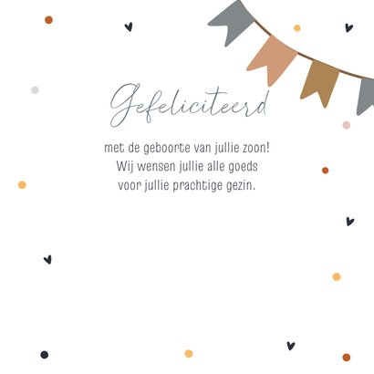 Felicitatiekaart geboorte - beer vlaggetjes jongen 3