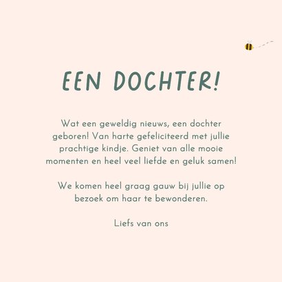 Felicitatiekaart geboorte bloemen beer 3